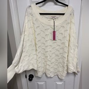 Andree dolman sleeve sweater cream 2x NEW